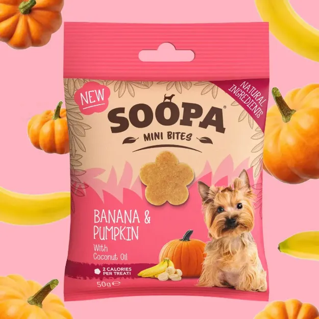 Banan & pumpa Mini - Soopa Bites veganskt hundgodis